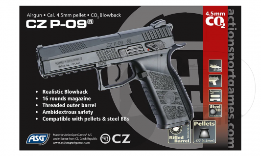 ASG CZ P-09 (Blowback) 4.5mm / .177 / Black