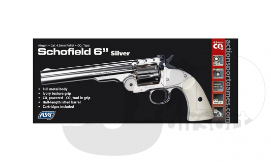 ASG Schofield 6" Revolver - .177 / Silver w/ Ivory Grips
