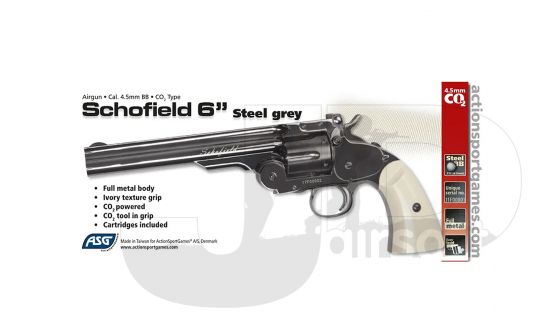 ASG Schofield 6" Revolver Steel w/ Ivory Grips   4.5mm